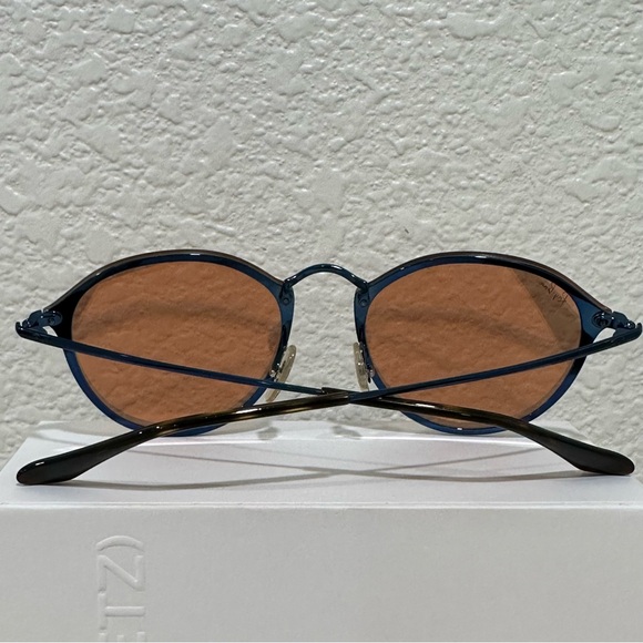 Ray-Ban Blaze 59mm Round Mirrored Sunglasses - Picture 3 of 9